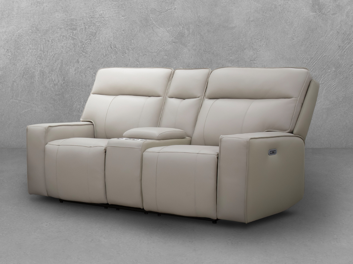 Layton Leather Power Reclining Loveseat - Gray