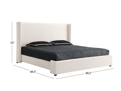 Lennon Upholstered Bed - Ivory - King