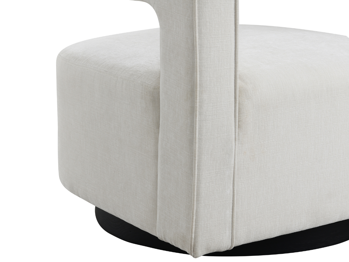 Lunar Stain-Resistant Fabric Swivel Chair - Cream