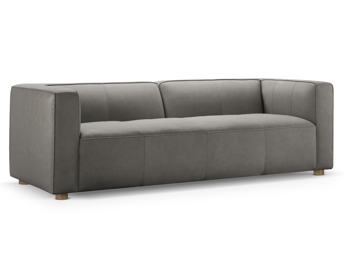 Matteo Nubuck Leather Sofa - Gray