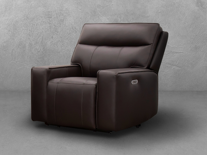Layton Leather Power Recliner - Brown
