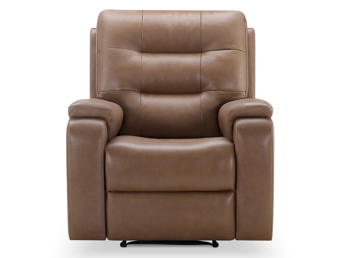 Waylen Top-Grain Leather Manual Recliner - Camel