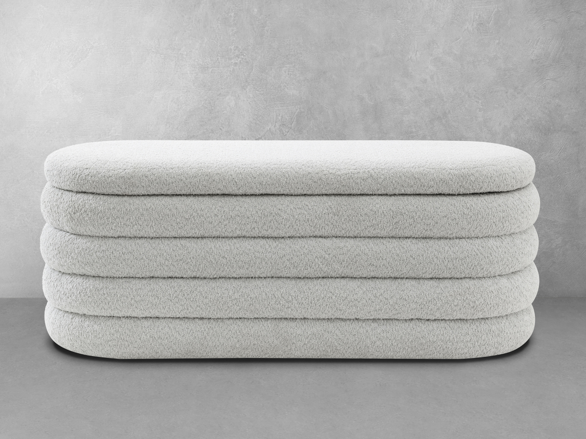 Cleo Storage Bench Ottoman - Gray
