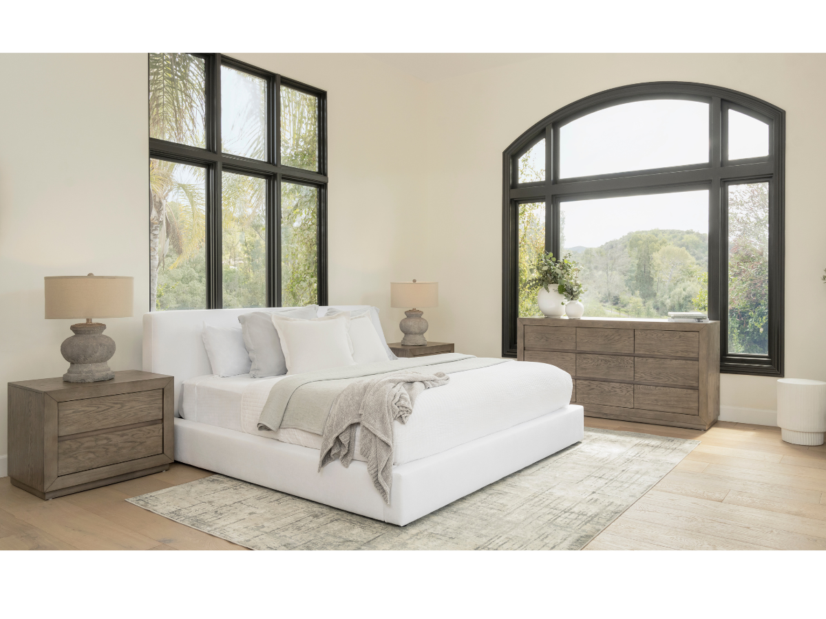 Luxe Upholstered Bed - Gray - Queen
