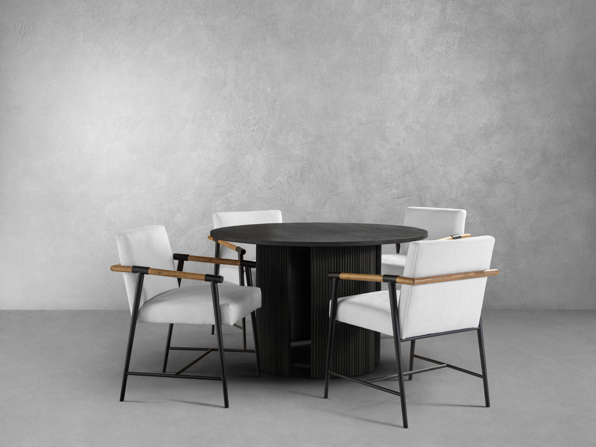 Parker 5-pc Dining Set - Black with White