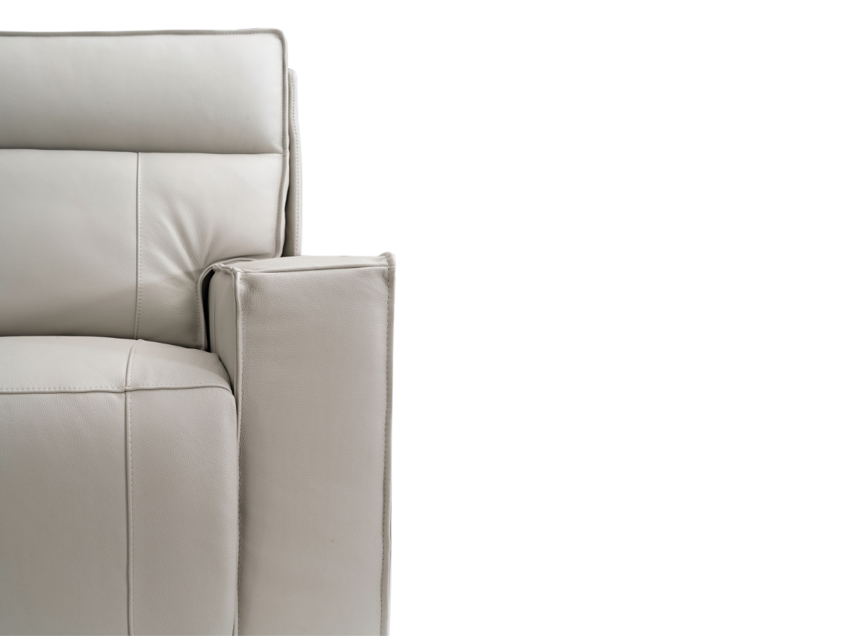Layton Leather Power Reclining Loveseat - Gray