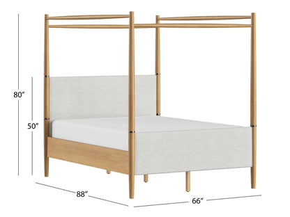 Charlotte Canopy Bed - Blonde - King