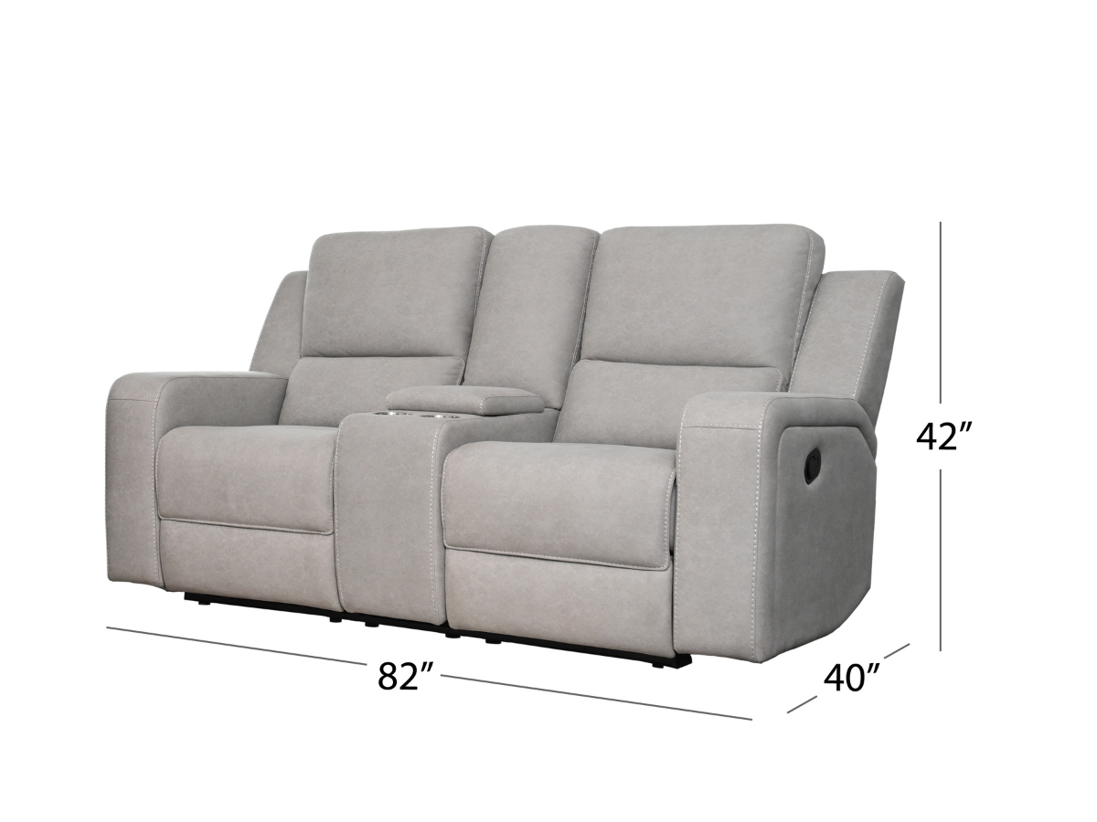 Margaret Fabric Manual Reclining Loveseat - Gray