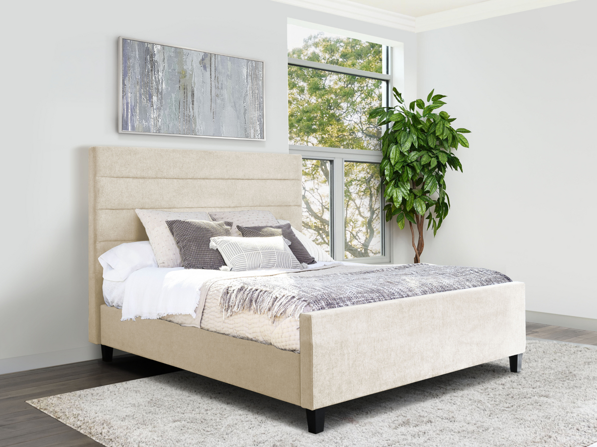 Seneca Upholstered Bed - Cream - Queen
