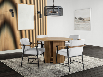 Parker 5-pc Dining Set - Natural with White