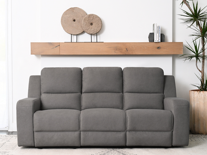 Margaret Fabric Manual Reclining Sofa with Console - Charcoal