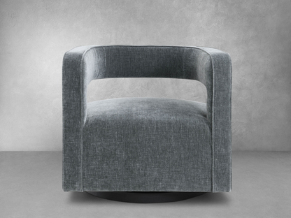 Lunar Stain-Resistant Fabric Swivel Chair - Charcoal