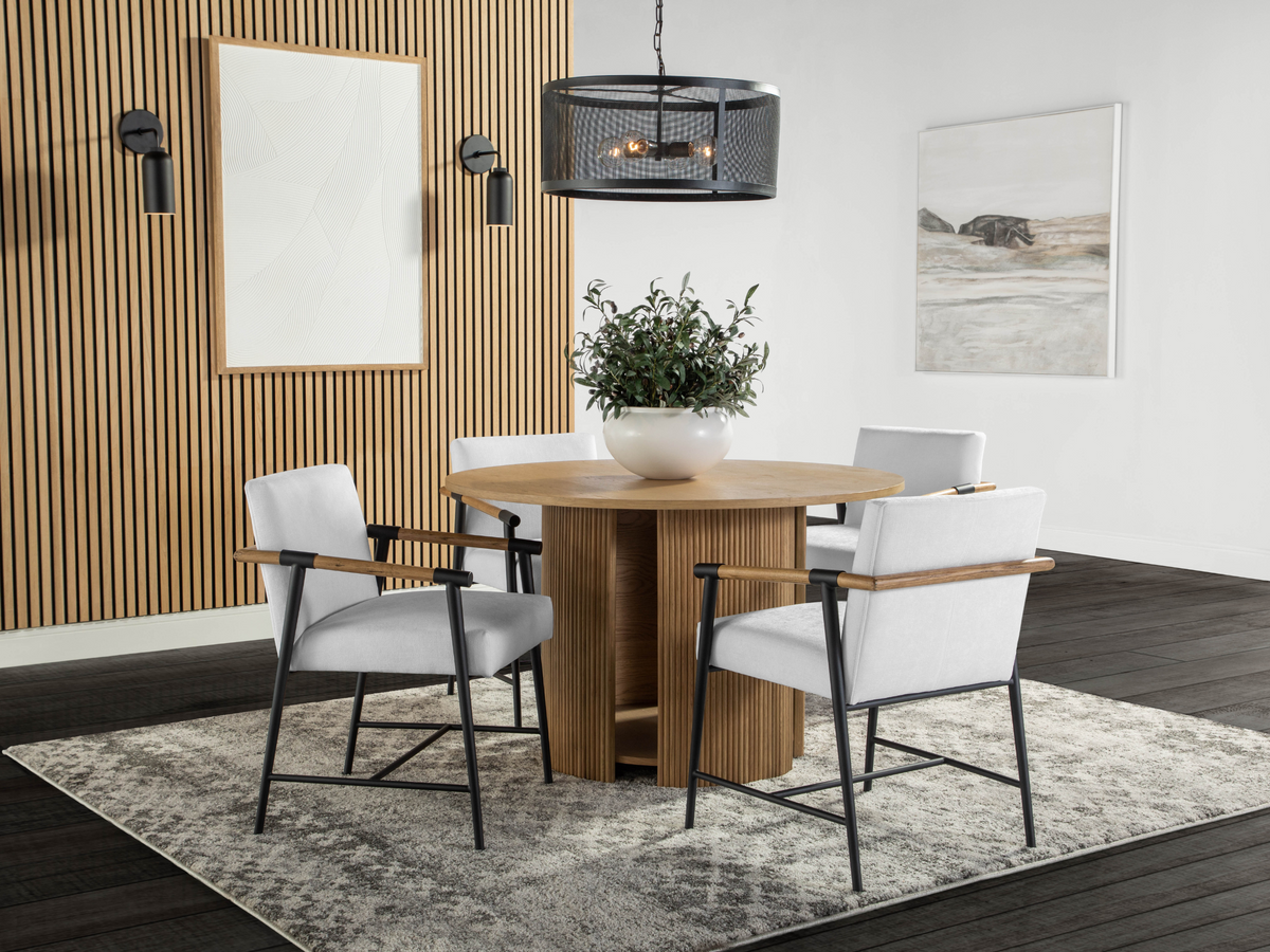 Parker 5-pc Dining Set - Natural with White