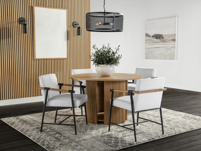 Parker 5-pc Dining Set - Natural with White