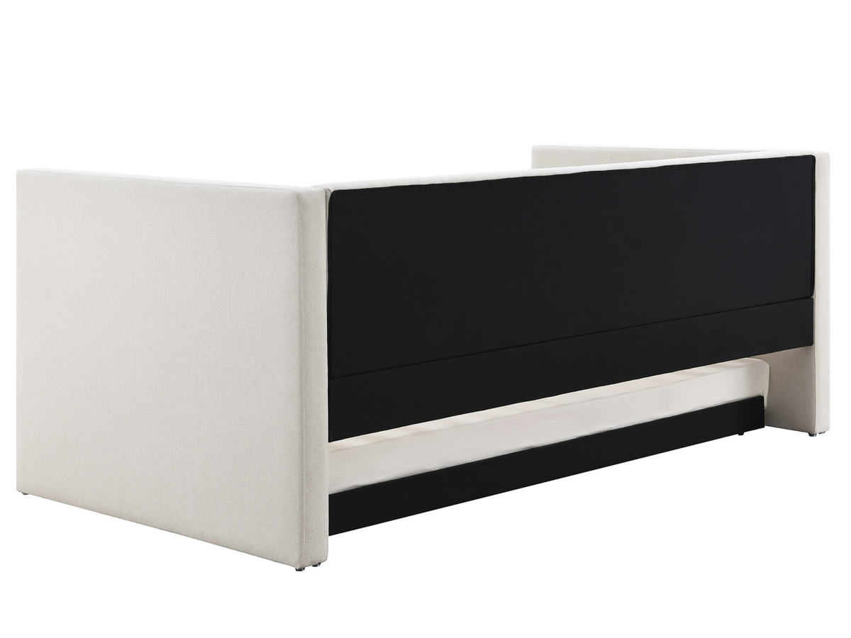 Aveline Upholstered Twin Daybed with Trundle - Ivory