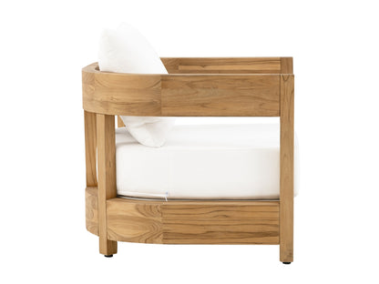 Santino® Outdoor Armchair - White Fabric with Teak Frame
