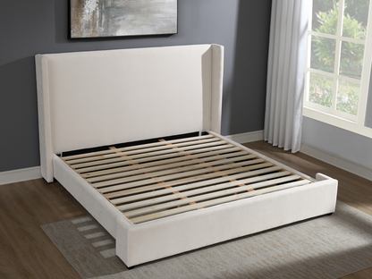 Lennon Upholstered Bed - Ivory - King