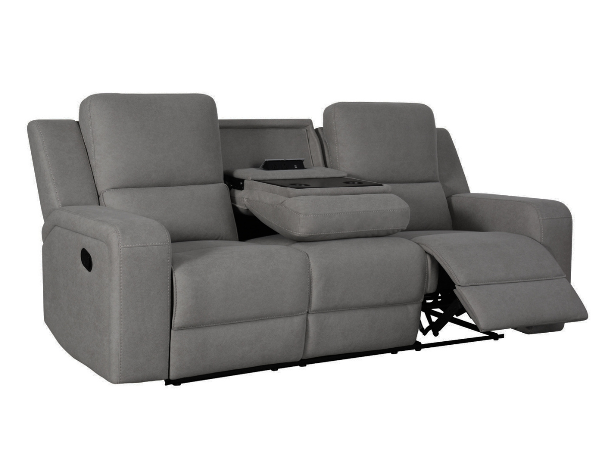 Margaret Fabric Manual Reclining Loveseat - Charcoal