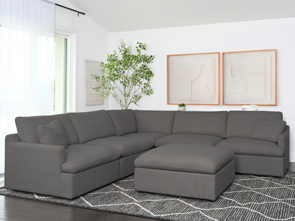 Capri Feather and Down 6-pc Modular Sectional - Gray