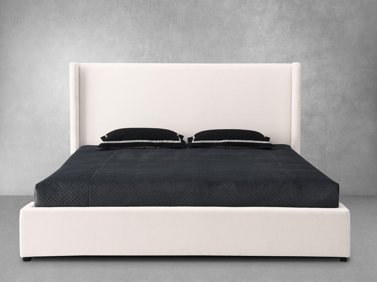 Lennon Upholstered Bed - Ivory - King