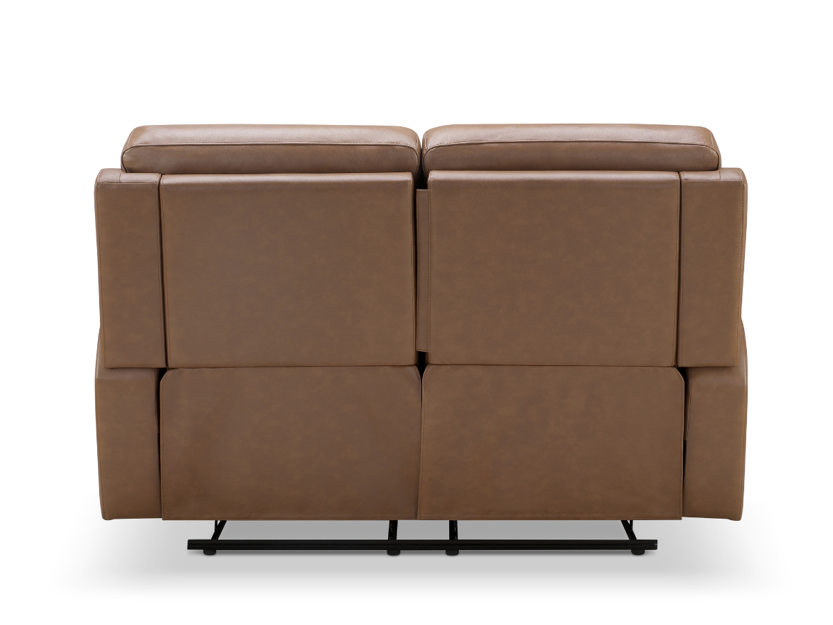 Waylen Top-Grain Leather Manual Reclining Loveseat - Brown