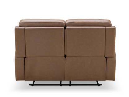 Waylen Top-Grain Leather Manual Reclining Loveseat - Brown