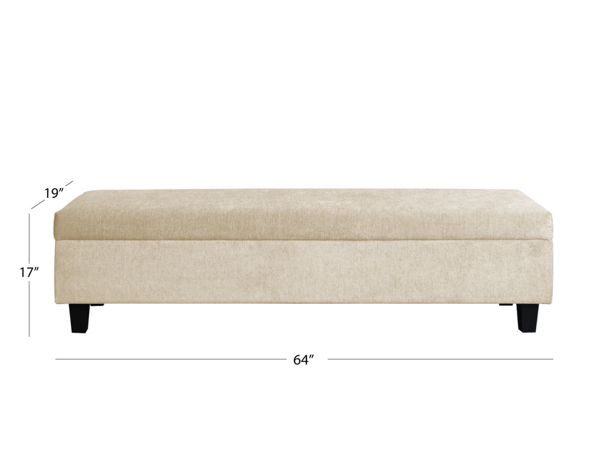Seneca Upholstered Bench - Cream