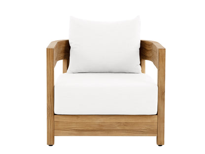 Santino® Outdoor Armchair - White Fabric with Teak Frame