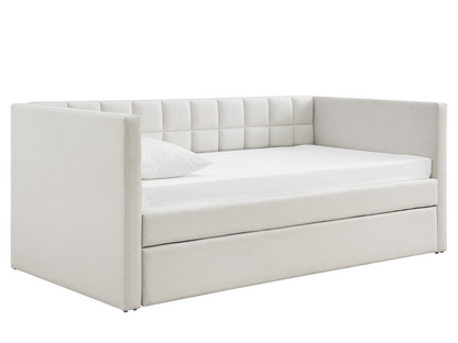 Aveline Upholstered Twin Daybed with Trundle - Ivory
