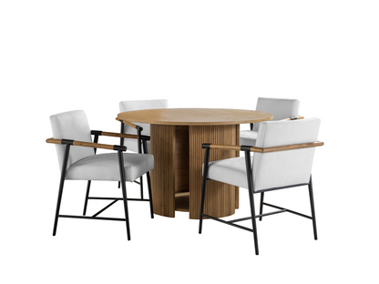 Parker 5-pc Dining Set - Natural with White
