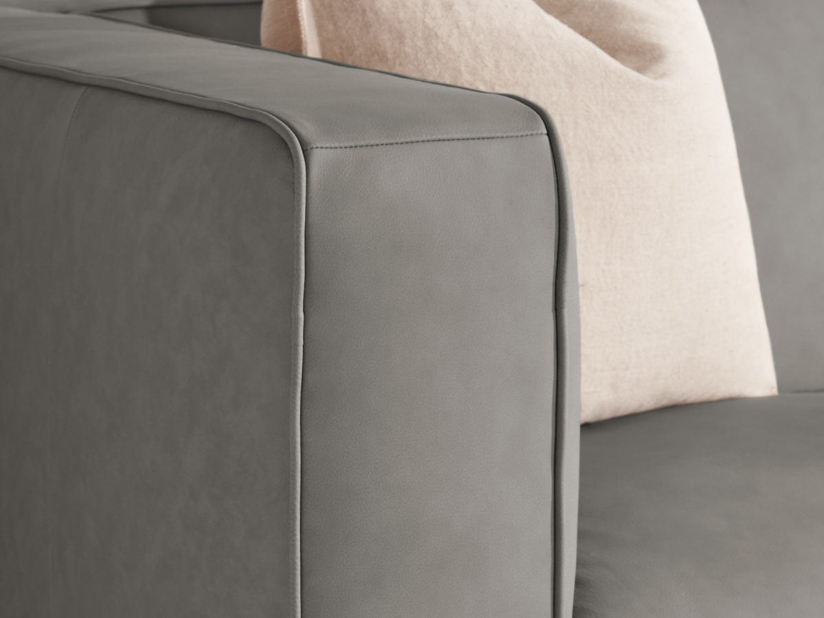 Matteo Nubuck Leather Sofa - Gray