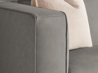 Matteo Nubuck Leather Sofa - Gray