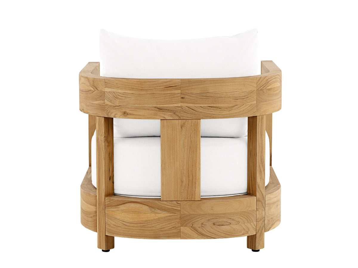 Santino® Outdoor Armchair - White Fabric with Teak Frame