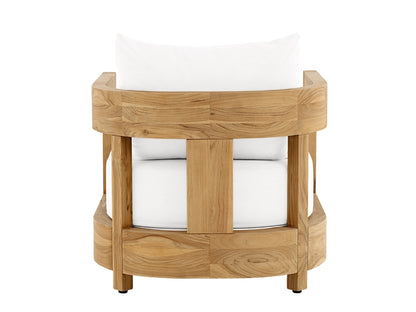 Santino® Outdoor Armchair - White Fabric with Teak Frame