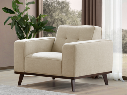 Vicenza Mid-Century Upholstered Chair - Beige