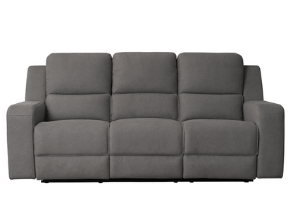 Margaret Fabric Manual Reclining Sofa with Console - Charcoal