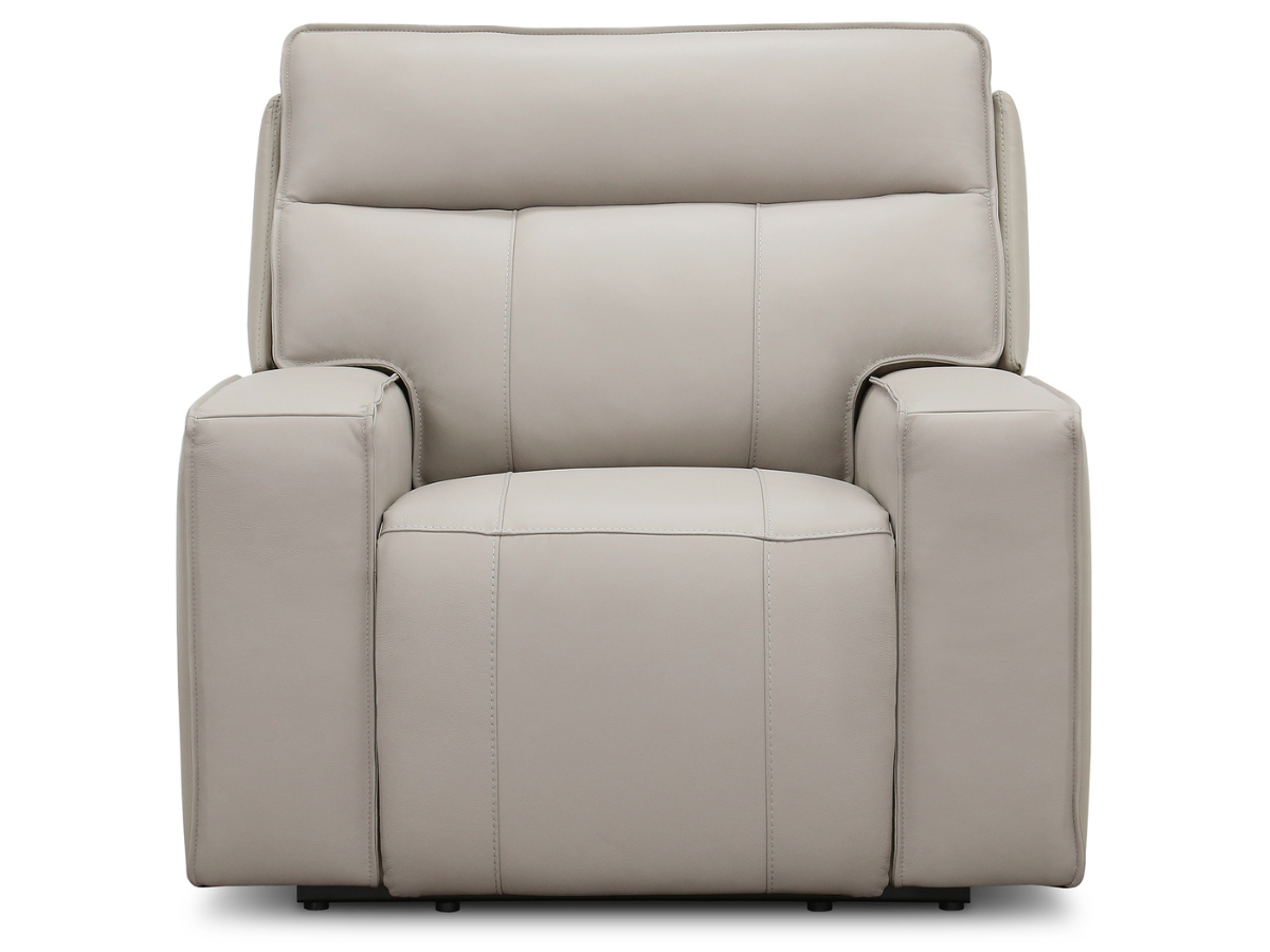 Layton Leather Power Recliner - Gray