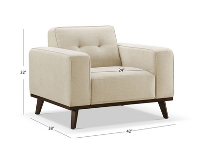 Vicenza Mid-Century Upholstered Chair - Beige