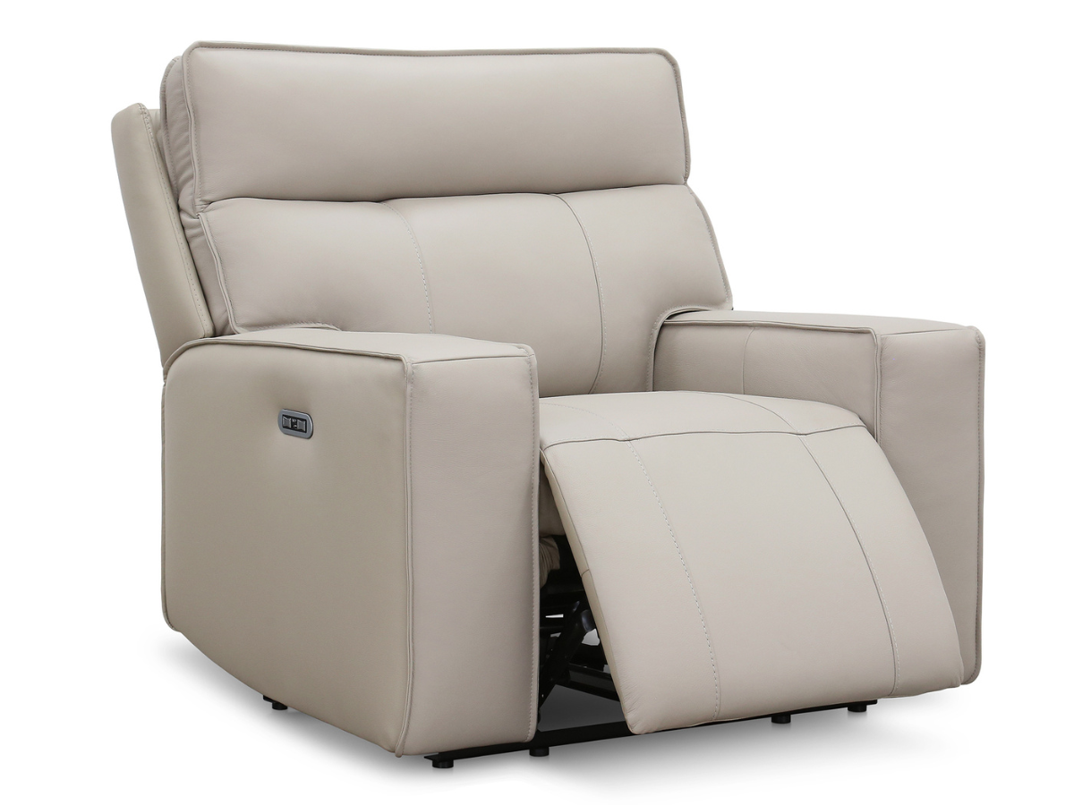 Layton Leather Power Recliner - Gray