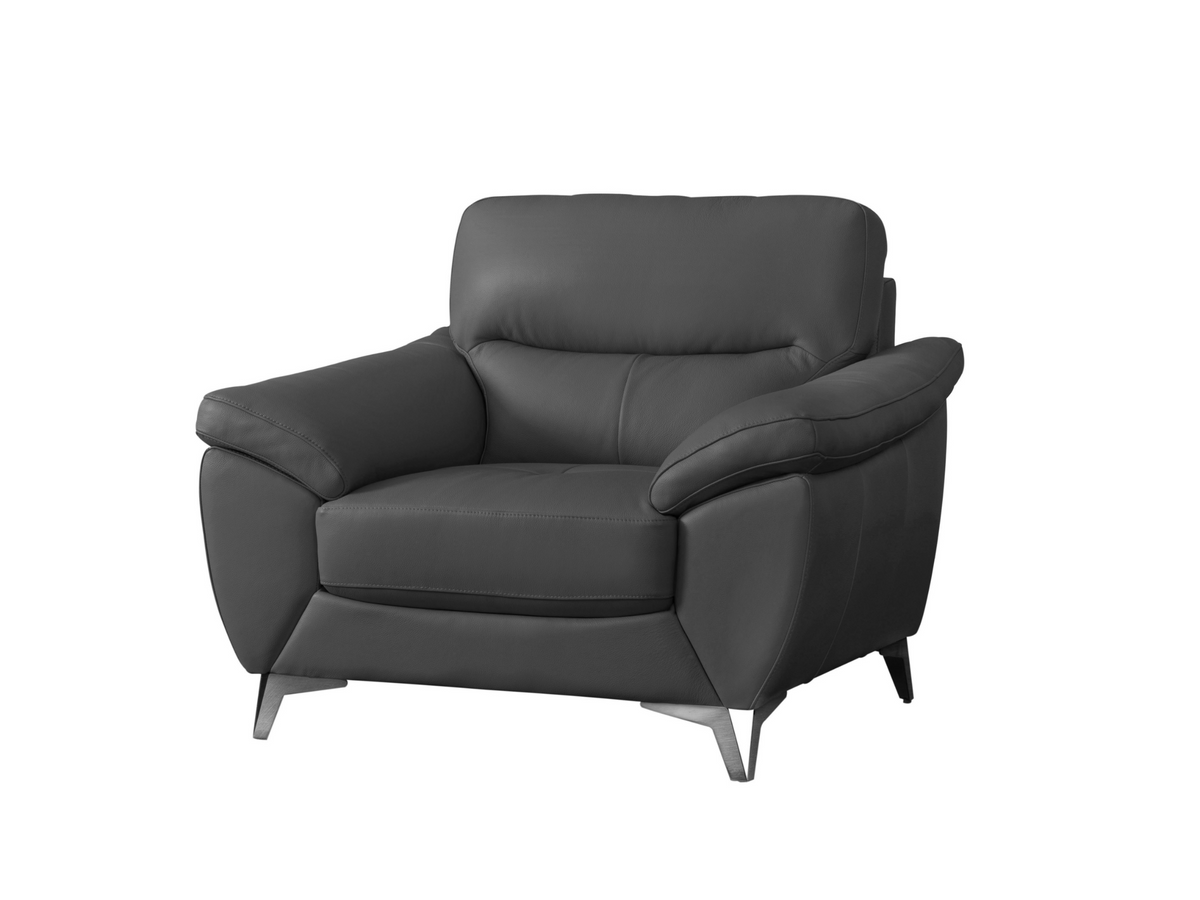 Cadence Top Grain Leather Chair - Dark Gray