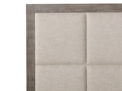 Bacara Modern Classic Wood Beige Upholstered Bed - Gray - King