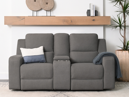 Margaret Fabric Manual Reclining Loveseat - Charcoal