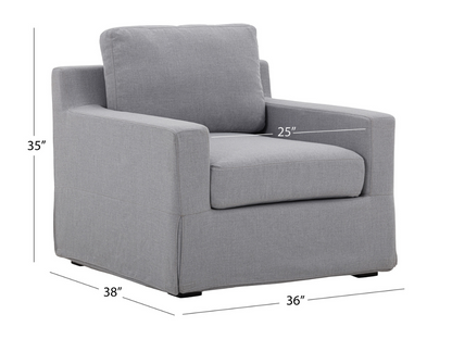 Rosalina Fabric Slipcover Chair - Gray
