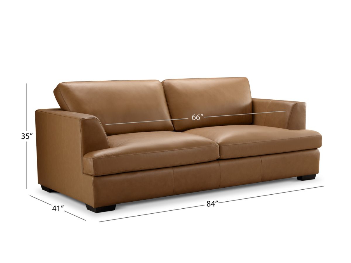 Lisbon Leather Sofa - Camel
