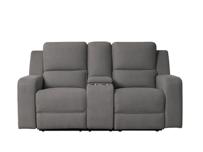 Margaret Fabric Manual Reclining Loveseat - Charcoal