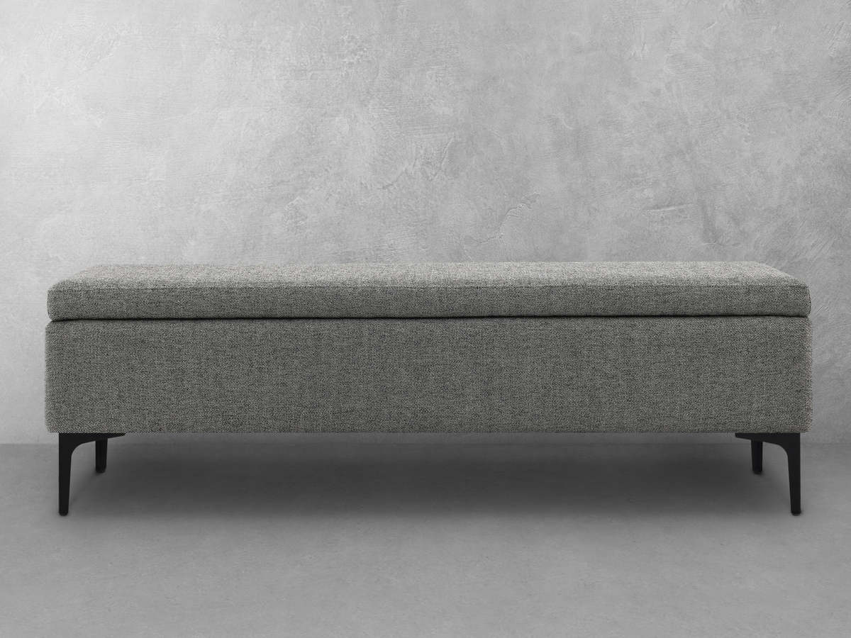 Evella Upholstered Storage Bench - Gray - Queen