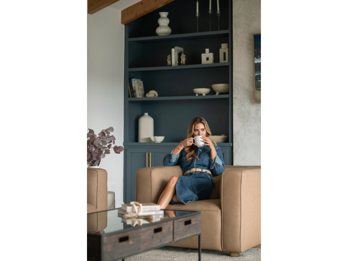 Matteo Nubuck Leather Chair - Saddle