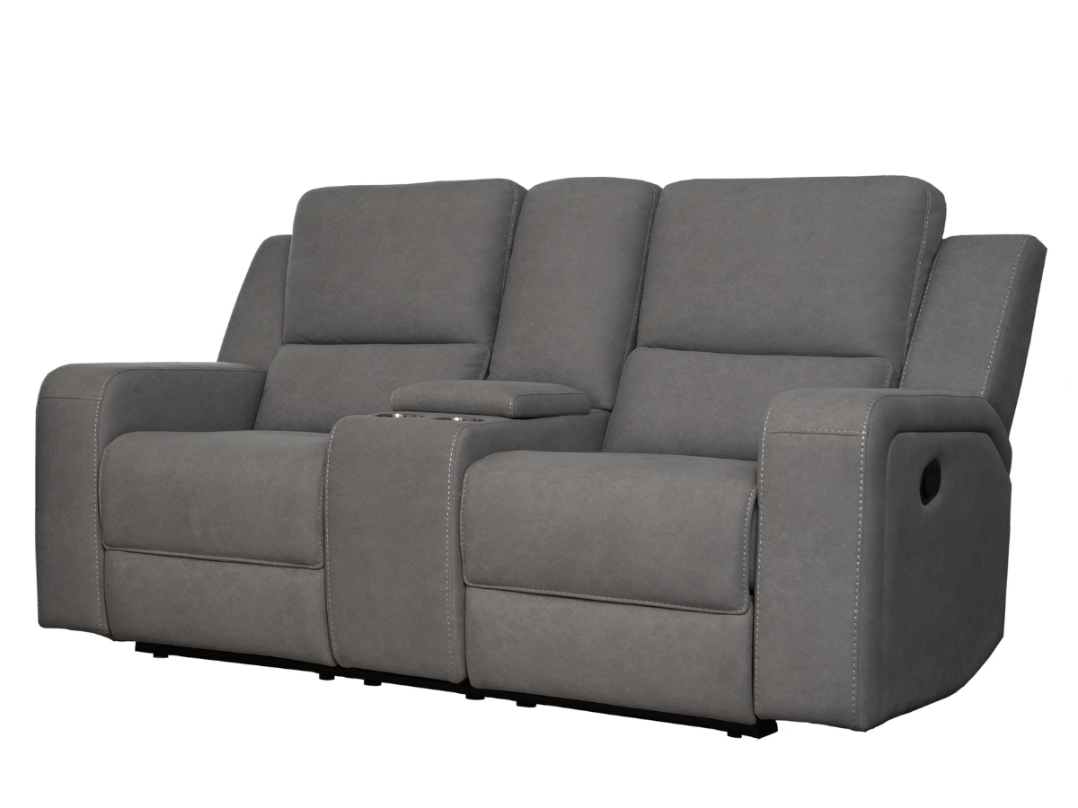Margaret Fabric Manual Reclining Loveseat - Charcoal