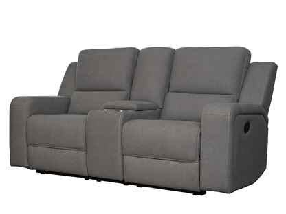 Margaret Fabric Manual Reclining Loveseat - Charcoal