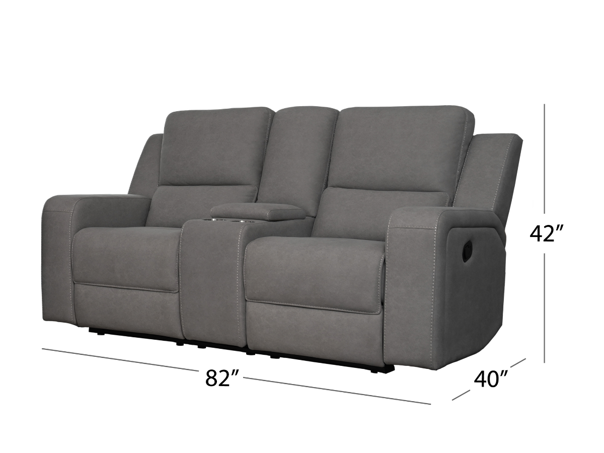 Margaret Fabric Manual Reclining Loveseat - Charcoal